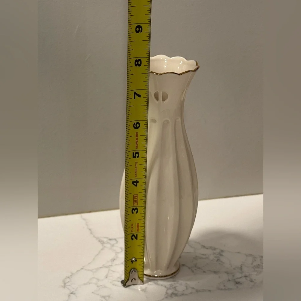 Lenox Ivory and Gold Trim Bud Vase